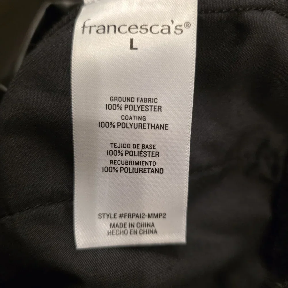 Mi Ami For Francescas Faux‎ Leather Paperbag Pants Black Tie-Waist Large NEW
